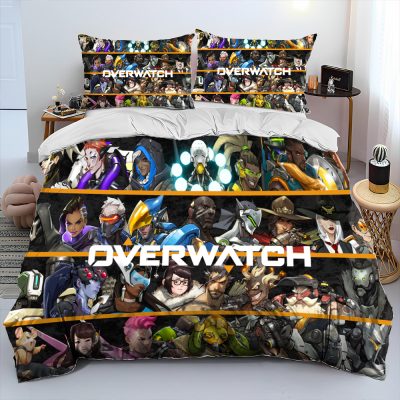 OW Overwatch Game Gamer DVA Comforter Bedding Set Duvet Cover Bed Set Quilt Cover Pillowcase King 15 - Overwatch Shop