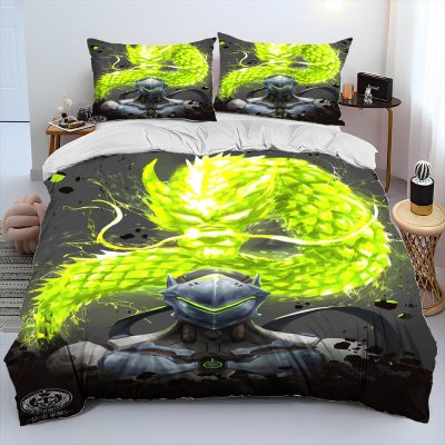OW Overwatch Game Gamer DVA Comforter Bedding Set Duvet Cover Bed Set Quilt Cover Pillowcase King 21 - Overwatch Shop